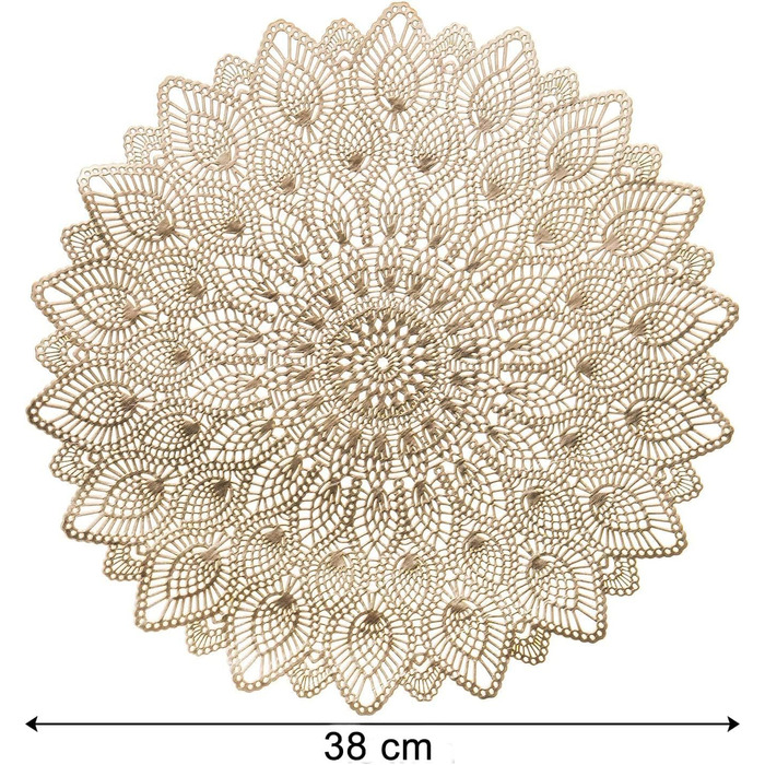 Золоті вінілові килимки, металеві килимки Золоті круглі килимки Термостійкі кухонні килимки обідній стіл килимки на Різдво День Подяки Весільна прикраса центрального елемента, 12 Pack 38
