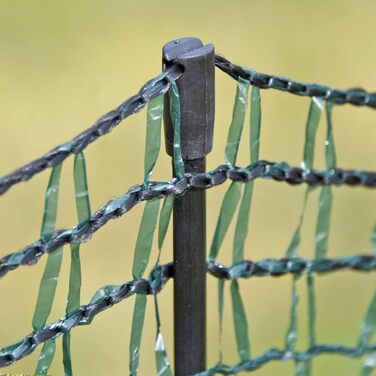 Садова сітка VOSS.farming 20 м, універсальна межова огорожа, 80 см, 12 стовпів, темно-зелений, паркан для собак Огорожа для кемпінгу Захист ліжка