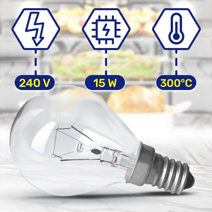 Лампа E14 для духовки 230V 40W 300С з оригінальним кодом 00057874 057874 для Bosch для Siemens 5027989000/3 50279890003 для Electrolux для AEG - MONTERAL