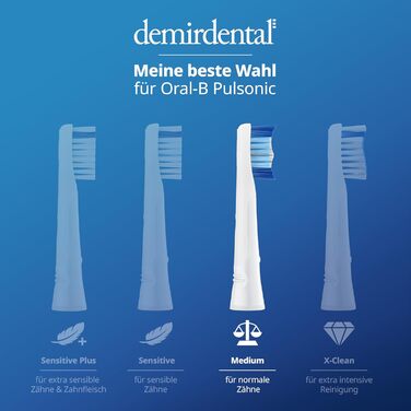 Щітки від demirdental для Oral-B Pulsonic Brushes, Середні щітки, змінні щітки для щоденного прибирання, 10 шт. по 10 шт. (1 упаковка)