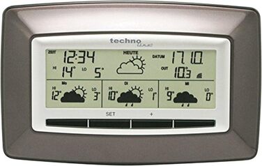 Супутникова метеостанція Technoline WD 4005 з надійним прогнозом погоди на 4 дні, коричневий, 2,7 x 17,3 x 10,9 см