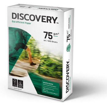 Офісний папір Discovery A4 Value - білий 5 x 500 аркушів 5 розгорток (2 500 аркушів) - 1 x коробка 75 г/м