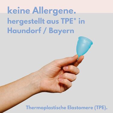 Маленька, Зроблено в Німеччині в т.ч. мішечок - без BPA, альтернатива тампонам і прокладкам, без силікону, Менструальна чаша чорна S - 23 мл - Чорний