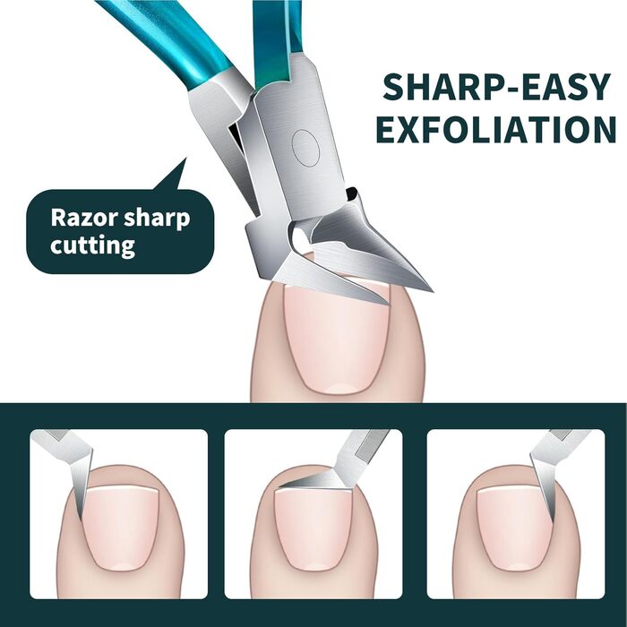 Інструмент для врослих нігтів, кусачки для врослих нігтів, ножиці для нігтів з ергономічною ручкою для літніх людей, кусачки для врослих кучерявих нігтів, нігті на ногах