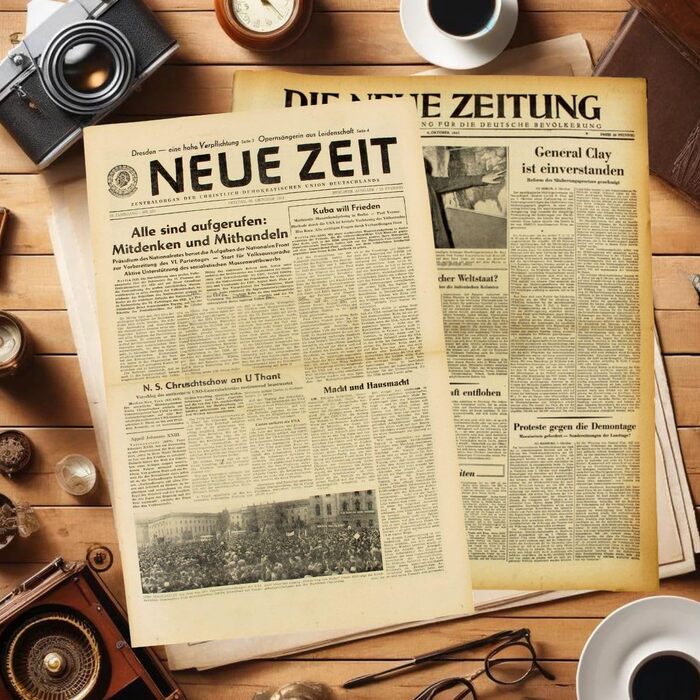 Газета з колишньої НДР з дня народження в 1957 році - історична газета НДР як ідея для подарунка