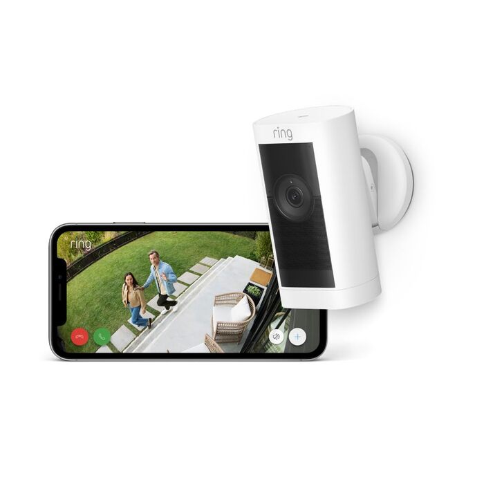 Акумулятор Ring Stick Up Cam Pro від Storeo Бездротова камера безпеки, відео 1080p HDR, 3D-детектор руху 30-денна безкоштовна пробна версія Ring Protect