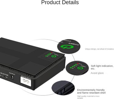 Джерело безперебійного живлення Tlilyy 2 шт. 5V 9V 12V Mini UPS USB 10400MAh Резервне для WiFi роутера CCTV (розетка ЄС), 750130188