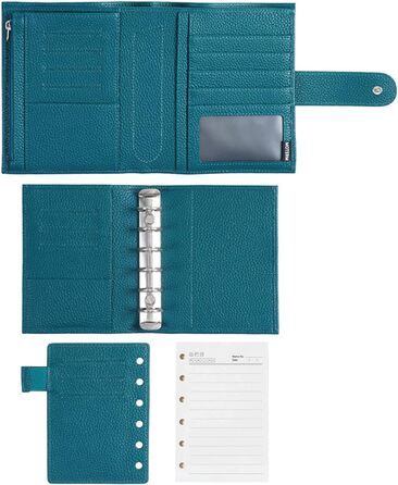 Комбінація розміру кишені, Binder Planner і гаманця. (Pebble Deep teal, кільце 19 мм)