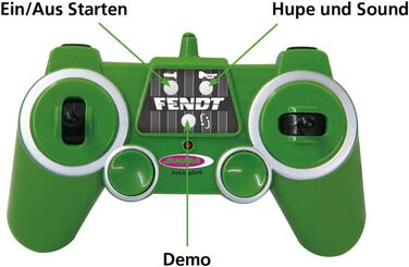 Трактор на радіокеруванні, звук двигуна (можна відключити), звуковий сигнал при русі заднім ходом, клаксон, функція відключення, привід на 2 колеса, гумові шини, яскраві передні світлодіоди, індикатори, демонстраційна функція, 405035 - Fendt 1050 Vario 11