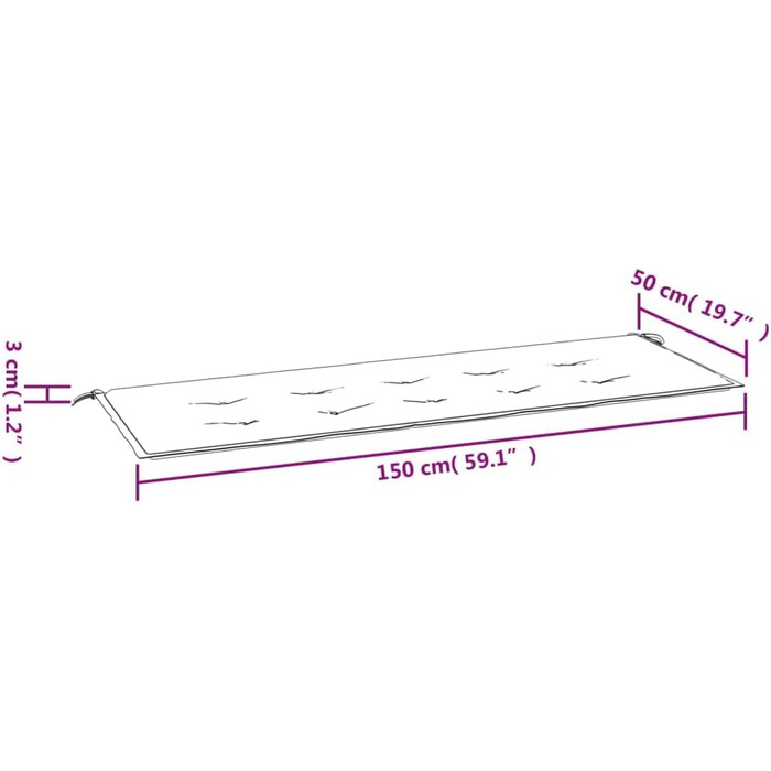 Подушка для садової лавки червона 150x50x3 см Оксфорд тканина,43211
