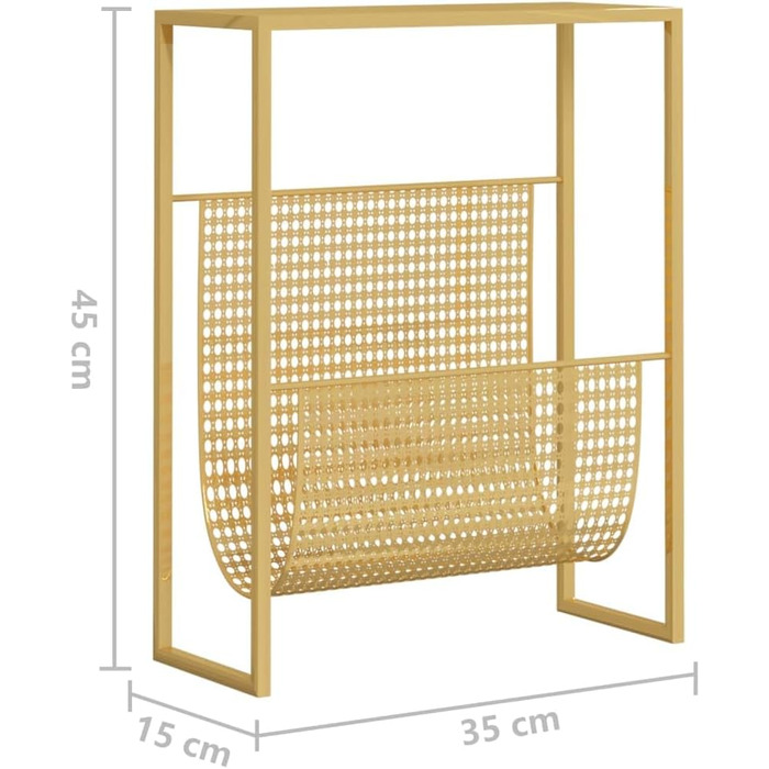 Універсальна стійка для журналів Золота 35x15x45 см сталь, 331669