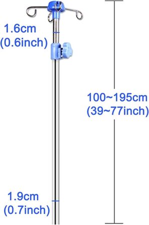 Портативна інфузійна палиця для інвалідного візка SAGGION, телескопічний тримач для інфузій, регульований по висоті 100-195 см, для домашнього догляду за людьми похилого віку