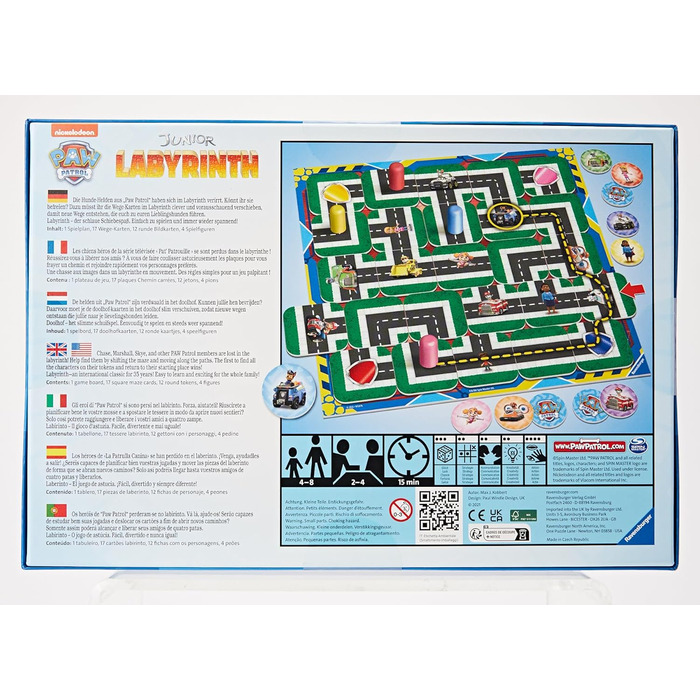 Лабіринт (Paw Patrol Junior Labyrinth) 20799 - відома настільна гра від Ravensburger в молодшій версії, дитяча гра для дітей віком від 4 років Одиночна