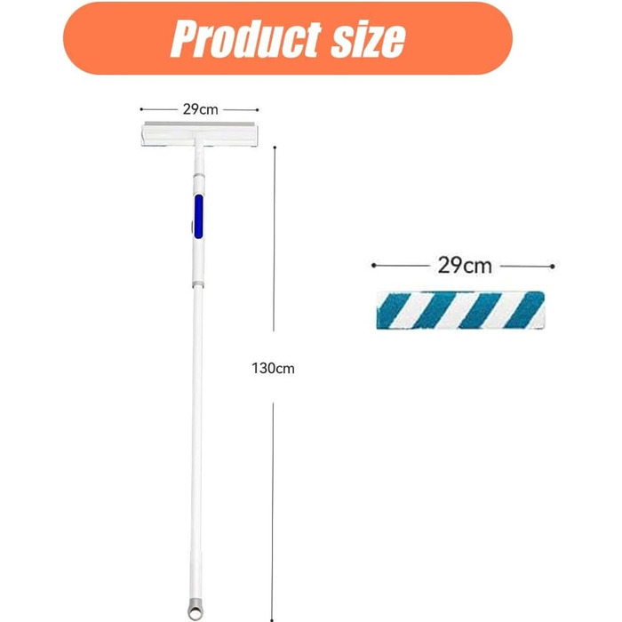 Двосторонній розпилювальний пристрій для миття вікон, знімач вікон 3 в 1 з накладками з мікрофібри, професійний набір для миття вікон для душу, ванної кімнати, дзеркала, миття скла