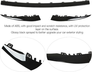 Обшивка переднього бампера Aramox, 3 шт. и, чорний глянець, нижня планка обшивки переднього бампера, заміна для C-Class W205 AMG Line Facelift 2019-2021
