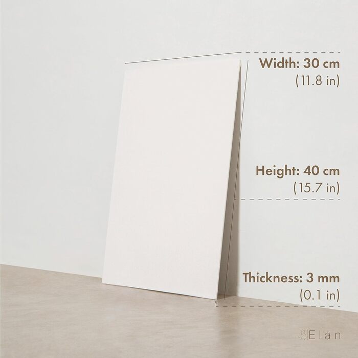 Полотно Elan Thin 40x40, 6-PACK 100 бавовняне полотно для малювання велике, малярський картон для акрилових фарб, дошка для малювання акрил, полотно художника велике, полотно для живопису біле, малярські дошки для розпису (30x40 см)