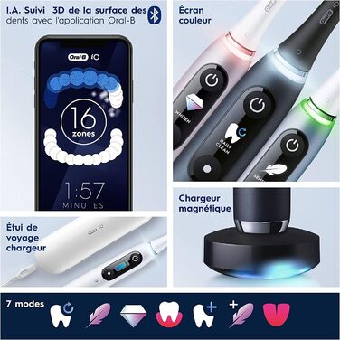 Електрична зубна щітка Oral-B iO 9, спеціальне видання, рожева, кварцова, мережева, Bluetooth