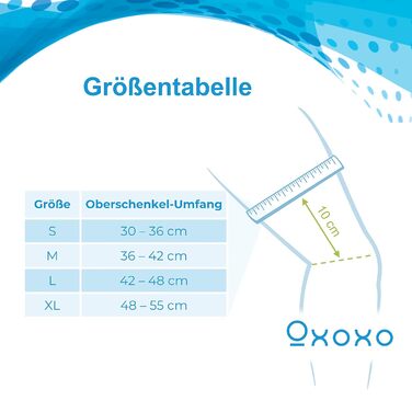 Легкий наколінник oxoxo з ергономічною посадкою завдяки технології 3D в'язання - Підтримка коліна без ковзання завдяки силіконовим хвилям на подолі - Стабільність для меніска та колінної чашечки L (42 - 48 см)