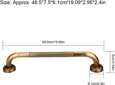 Поручень для душової кімнати, античний стиль, латунь, різьблений, душовий піддон, запобіжний поручень, настінне кріплення, аксесуари для ванної кімнати