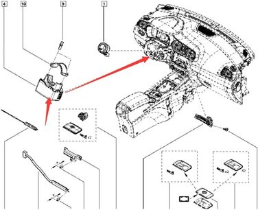 Для Koleos Kadjar One-Key Start Протиугінний замок керма, 487009397R