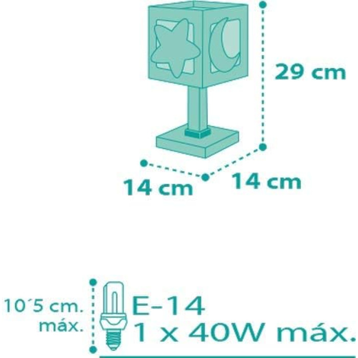 Дитяча настільна лампа приліжкова лампа дитяча кімната зірки і місяць Місячне сяйво синій, 63231T, E14