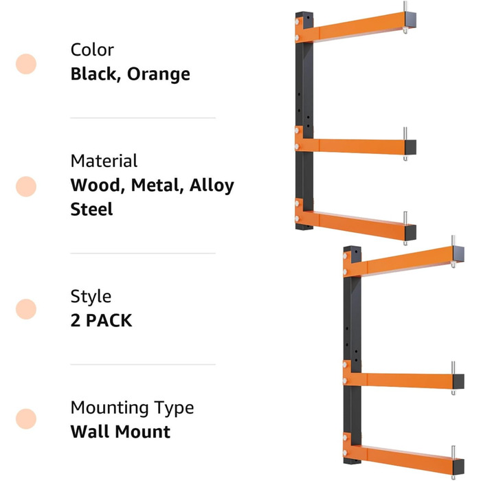 Настінний дерев'яний органайзер і сховище для дерева, дерев'яна полиця з 3-рівневим настінним кріпленням Дерев'яна стійка для зберігання 2 шт. и Полиця для дров Полиця для дров для внутрішнього та зовнішнього використання
