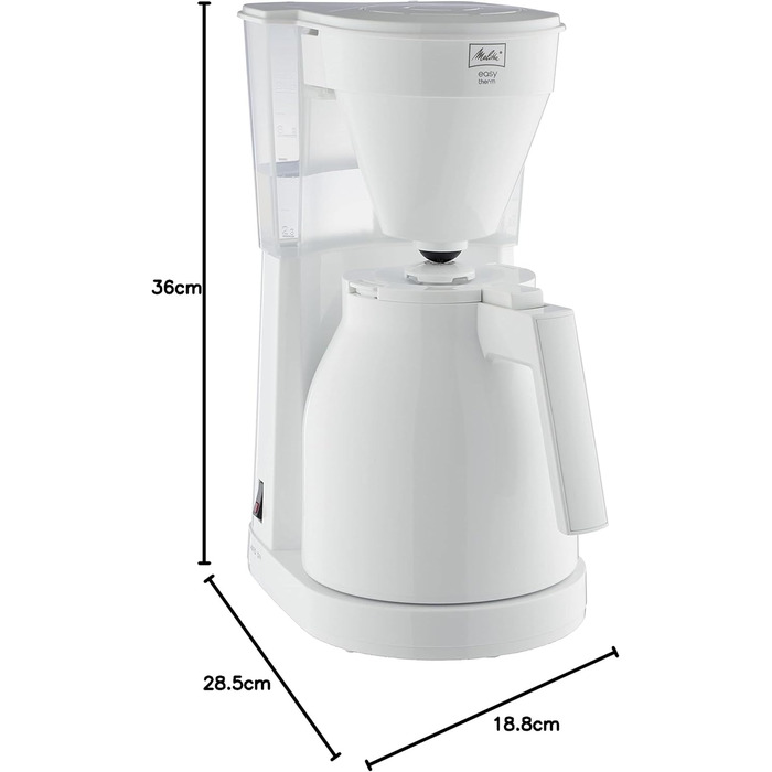 Кавоварка Melitta 1023-05 Easy Therm Filter, пластик, 1 літр, білий Білий Therm Jug Single