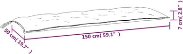 Подушка для садової лавки темно-коричневого кольору 150x50x7 см Оксфордська тканина, меблі для патіо, погодостійка лавка, вулична лавка, паркова лавка, садові лавки, декоративні лавки, садові меблі - 361610