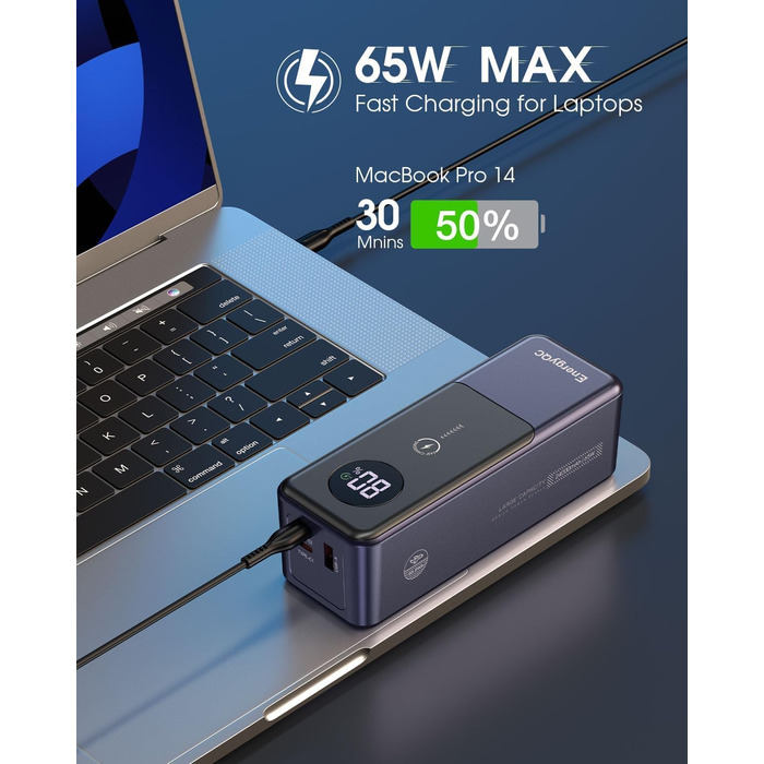 65W 24000mAh Power Bank, USB C 3-Port PD Fast Charging Battery Pack for MacBook, iPad, iPhone 15 Pro, Galaxy S24 Ultra, Steam Deck, Dell XPS, TSA Compliant, 65W 24000mAh Power Bank, USB C 3-Port PD Fast Charging Battery Pack for MacBook, iPad, iPhone 15 P