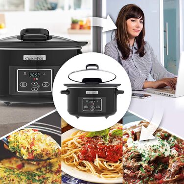 Цифрова мультиварка Crock-Pot з відкидною кришкою Регульований час приготування 4,7 літра (4-5 осіб) Чорний (Нержавіючий Метал) CSC052 шт. Чорний 4.7 л