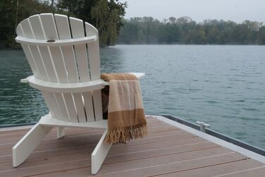 Оригінальні крісла Dream-Chairs з 2007 року Adirondack Chair Comfort de luxe в білому кольорі Садове крісло з ергономічною спинкою Крісло для патіо Садове крісло для балкона, саду максимальне навантаження 170 кг 98D x 84W x 95H см Білий - Лакований