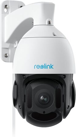 Зовнішня камера безпеки Reolink 4K PoE із 16-кратним оптичним зумом, поворотом на 360 та нахилом на 90, автоматичним відстеженням, нічним інфрачервоним баченням, інтелектуальним виявленням, двостороннім аудіо, уповільненою зйомкою, RLC-823A 16X