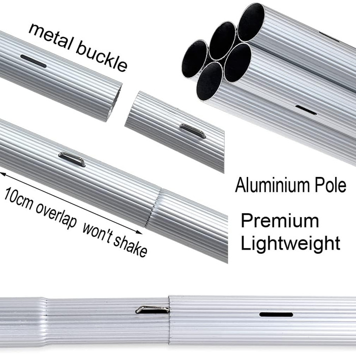 Телескопічний набір засобів для миття вікон Alu Telescopic Rod 1,2 м/1,5 м/2 м/3 м/4 м/5 м Гумовий віконний склоочисник Інструменти для миття скла Телескопічна ручка для склоочисника (5м)