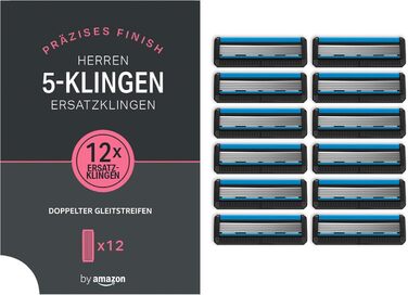 Чоловічі 5-кратні змінні леза, 12 шт. 12 шт. (1 упаковка) 12 заправок