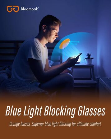 Окуляри Bloomoak Blue Light, ігрові ретро-круглі окуляри, знімають втому очей і покращують сон, підходять для екранів Бурштиновий - 99 - чорна ретро-оправа Помаранчевий - ніч