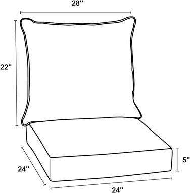 Комплект подушок для сидіння, Подушки для меблів для патіо, Квіти, Ланцюги, Змінні подушки для внутрішніх і зовнішніх обідніх стільців і лавок, Патіо, Садова подушка1 24'x24'x5'
