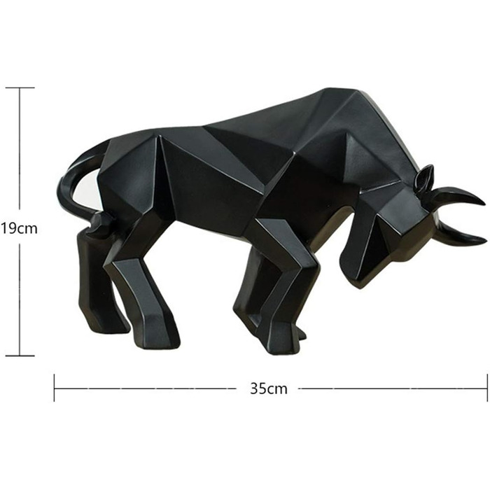 Купити статую бика, смола, скульптура биків, прикраса для дому, фондовий ринок, щасливі статуї, 35,6 см, абстрактна фігура, діловий подарунок, прикраса для дому, сучасний аксесуар (чорний)