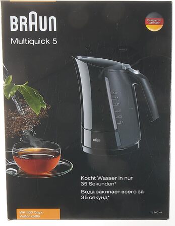 Чайник De Longhi Braun Multiquick 5 WK 500 Aquaexpress (3000 Вт, 1.7 л) чорний