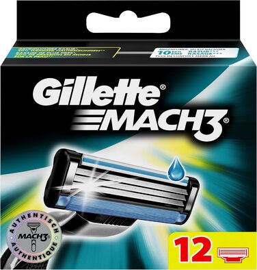 Зняті з виробництва леза для бритви Gillette Mach3 для чоловіків 12 шт.