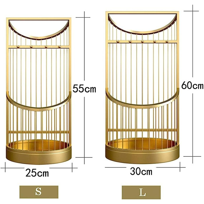 Підставка для парасольок, підставка для парасольок Компактний тримач для парасольки для дому, комерційна вхідна зона з коротким гачком для парасольки Органайзер для передпокою, офісу, веранди D/Золото/Маленький Золотий Малий