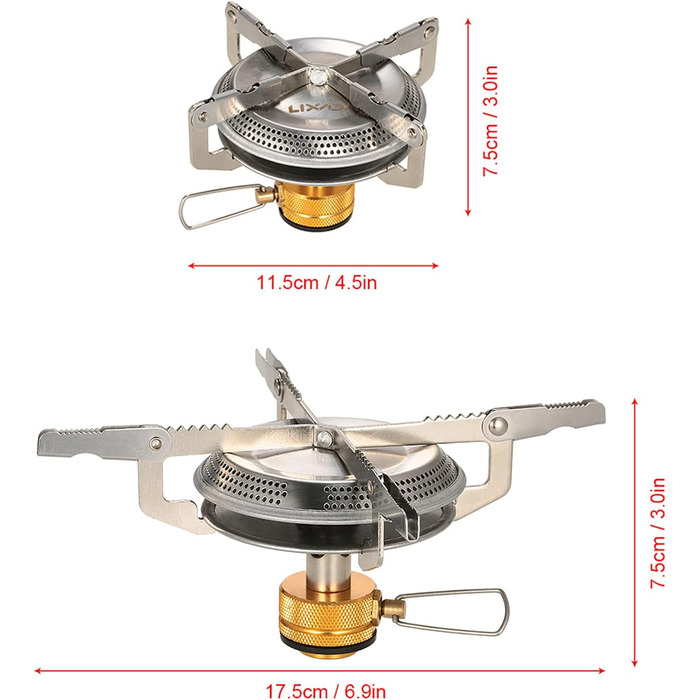 Кемпінгова газова плита Lixada, портативна кемпінгова плита, газова плита невелика 3500 Вт, складний рюкзак-піч на відкритому повітрі з сумкою для зберігання, для кемпінгу, походів, барбекю, пікніка Тип-2