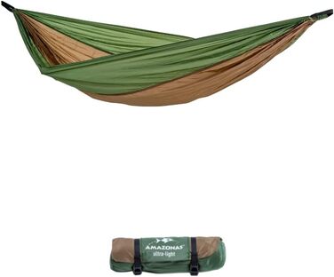 Ультралегкий гамак StoreoAS Adventure Hammock Coyote - Найлегший королівський гамак у світі 180 г 275 x 140 см Розмір упаковки від 18 x 6 см до 150 кг у кольорі Green Coyote Green