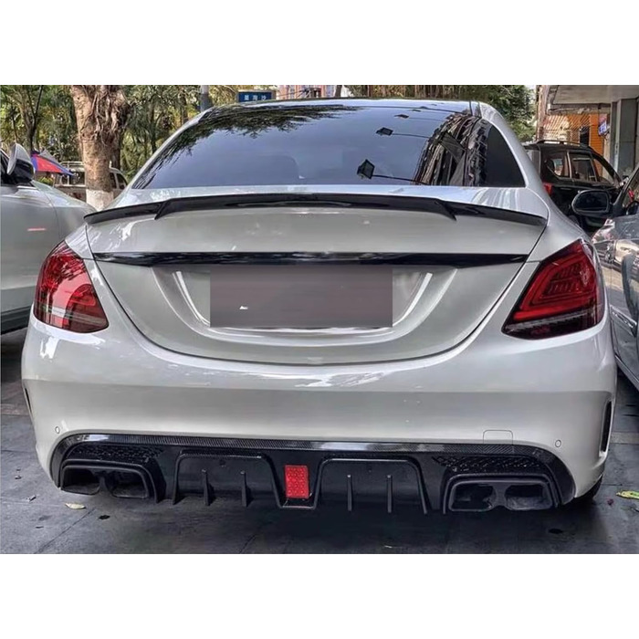 Кромка дифузора заднього бампера для Mercedes Benz W205 C63 AMG 2015-2021 з підсвічуванням