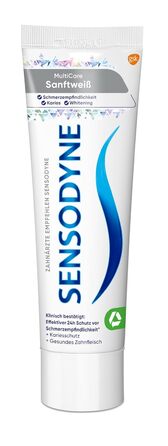 Зубна паста Sensodyne MultiCare ніжна біла, 4 шт. 75 мл, щоденна зубна паста з фтором, для чутливих зубів біла зубна паста з фтором