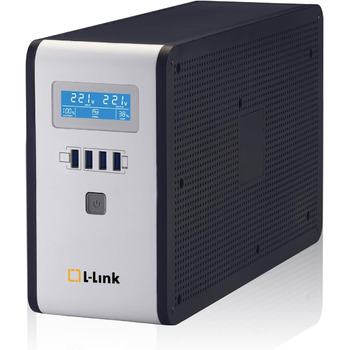 Блок живлення для інтерактивної системи L-Link UPS 2000 ВА з РК-дисплеєм, чорний