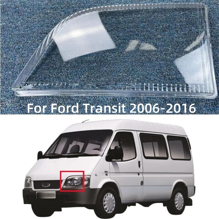 Для автомобілів Ford Transit 2006-2016, прозора кришка фари з матеріалу ПК ліва та права