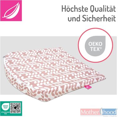 Дитяча подушка MOTHERHOOD 30x30 см ідеально підходить для колясок, люльок, Oeko-Tex Standard 100. Включає знімний чохол зі 100 бавовни, рожева класика