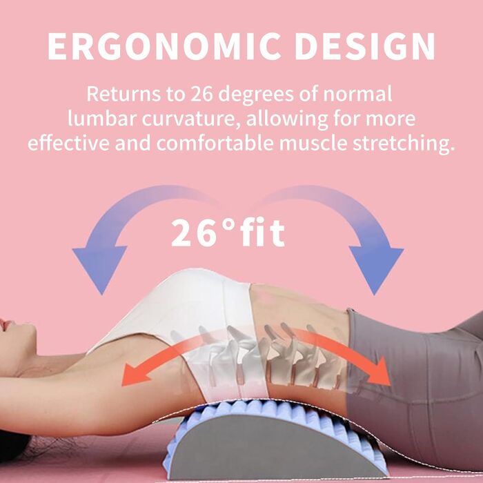 Розтяжка для шиї та спини, універсальний розтягувач для спини та шиї, розтяжка для спини Розтяжка для шиї 2 в 1 для полегшення болю, масаж талії Розслаблення йоги Розтяжка Мануальна подушка синя