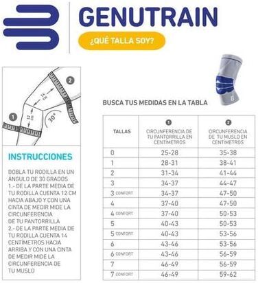 Бандаж для колінного суглоба Bauerfeind GenuTrain, м'який, колінна чашечка, бандаж для колінного суглоба (Розмір 7, титан)