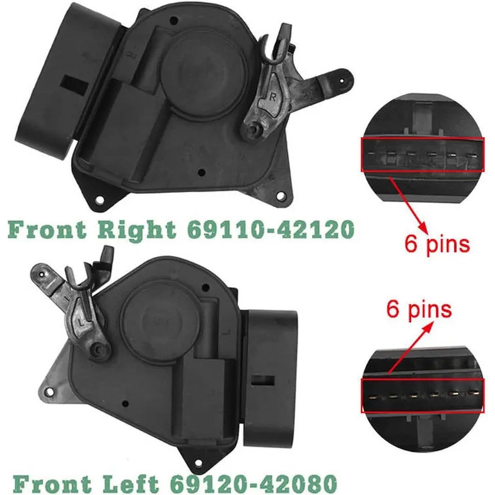 Привід автомобільного дверного замка Зовнішній електропривод дверного замка Автомобільні аксесуари передній лівий правий 69120-42080 69110-42120 для Toyota Для RAV4 2001-2005 6912042080 Привід дверного замка (колір передній лівий